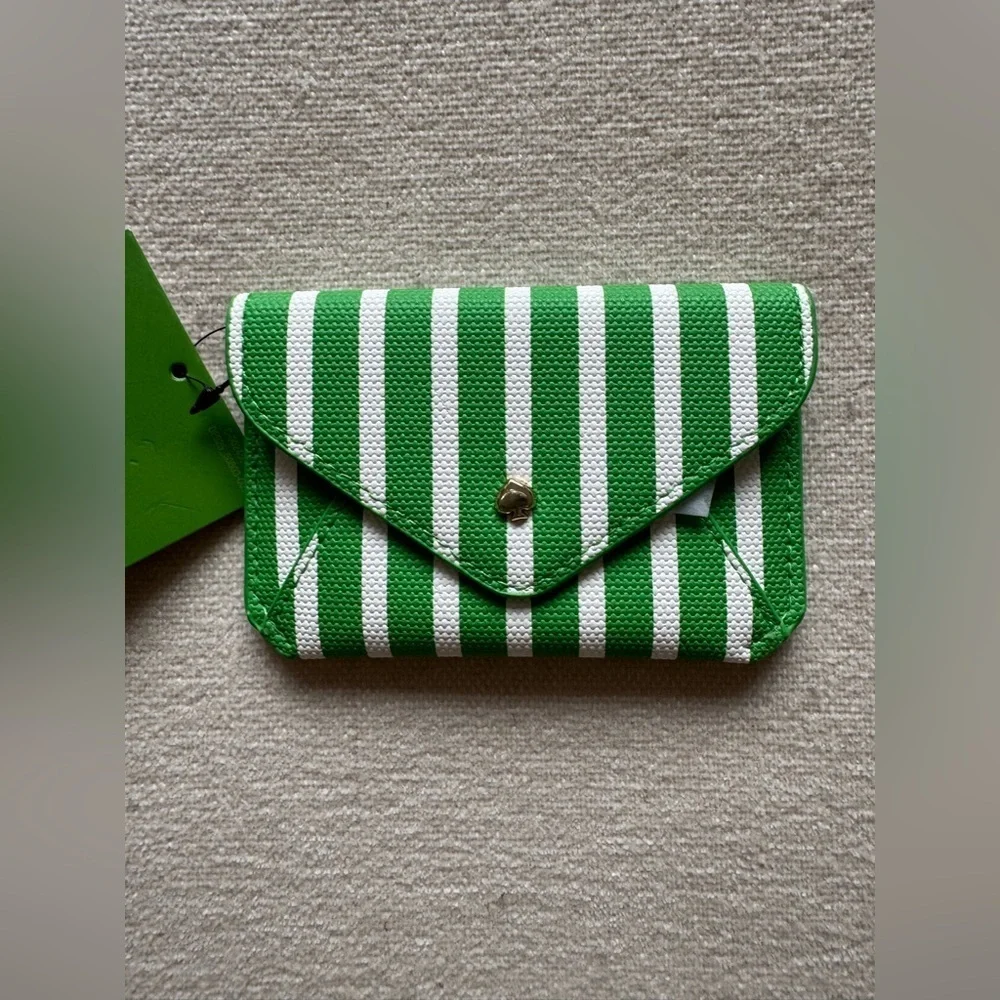 💚NWT Kate Spade Stripe Envelope Card Case